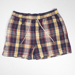 Polo Ralph Lauren Plaid Lined Swim Trunks Shorts Elastic Waist Casual Mens Large